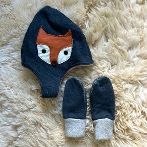 Organic Handmade Hat. Fleece inside with jersey outer.